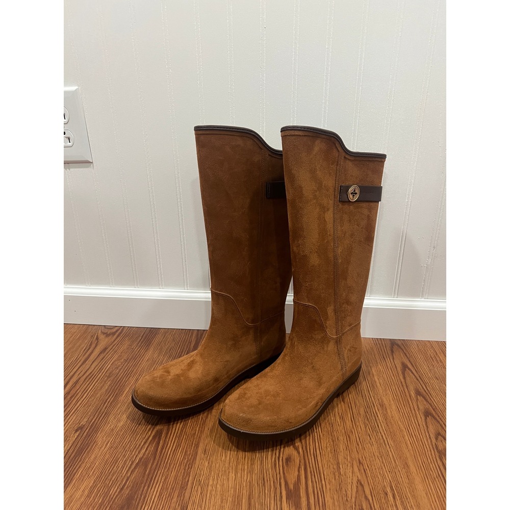 Charleston Shoe Co. Tall Boots Waterproof Brown Rain Women Size 10